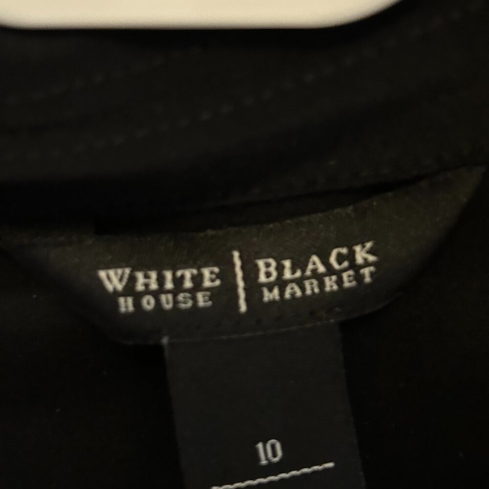 Stylish black faux wrap dress from White House/Black market